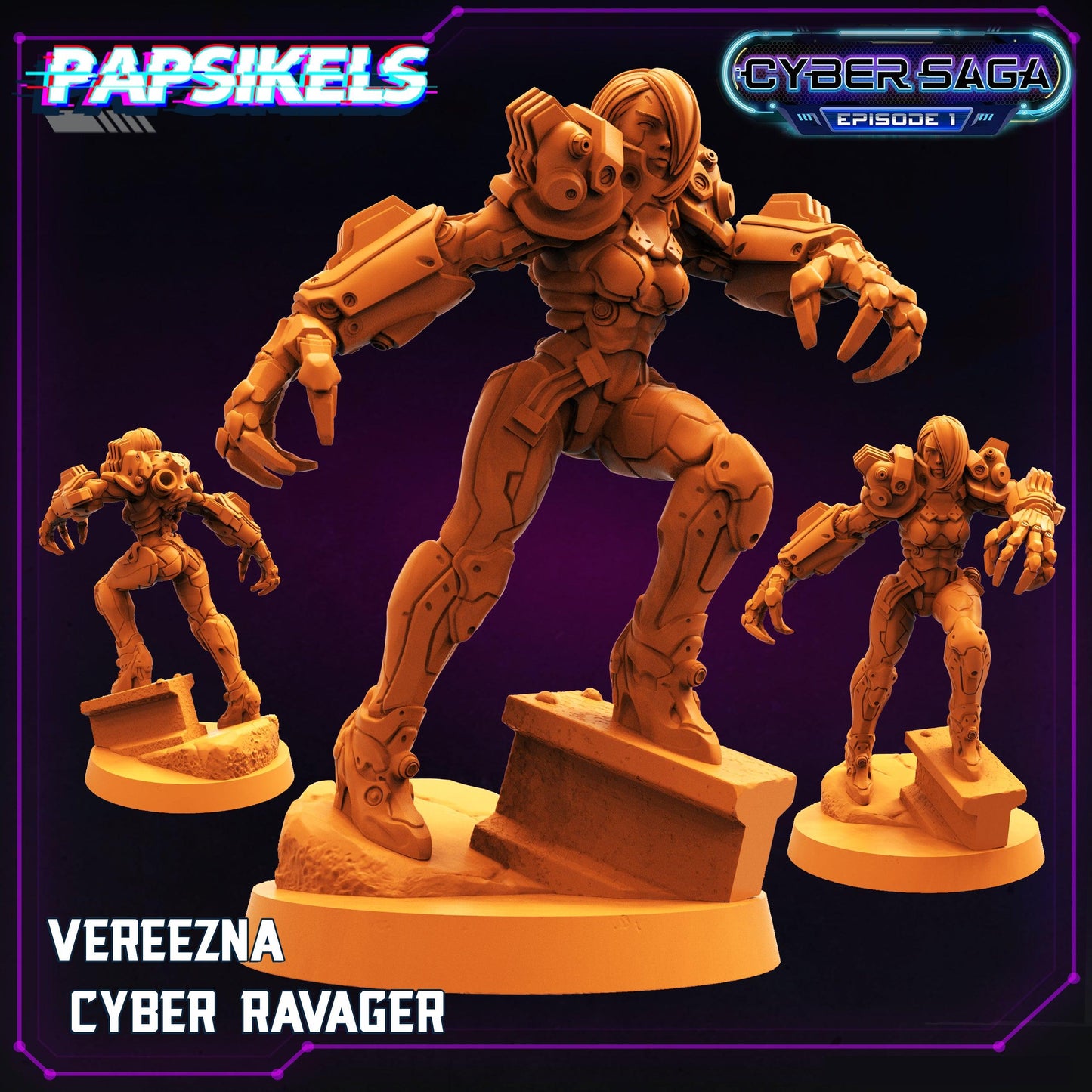 3D Printed Papsikels Cyberpunk Sci-Fi Vareezna Cyber Ravager Cyber Saga - 28mm 32mm - 3D Printing Boss