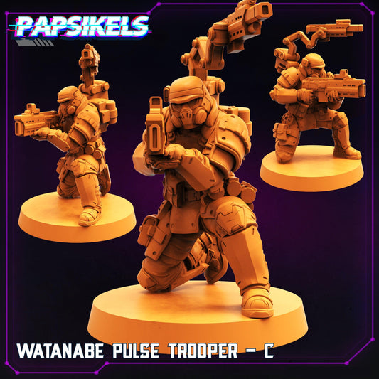 3D Printed Papsikels Cyberpunk Sci-Fi Watanabe Pulse Trooper Set - 28mm 32mm - 3D Printing Boss