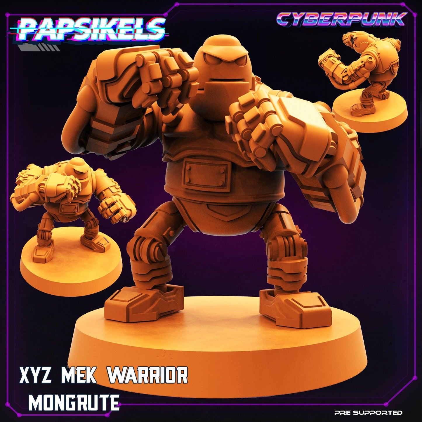 3D Printed Papsikels Cyberpunk Sci-Fi XYZ Mek Warrior Mongrute - 28mm 32mm - 3D Printing Boss