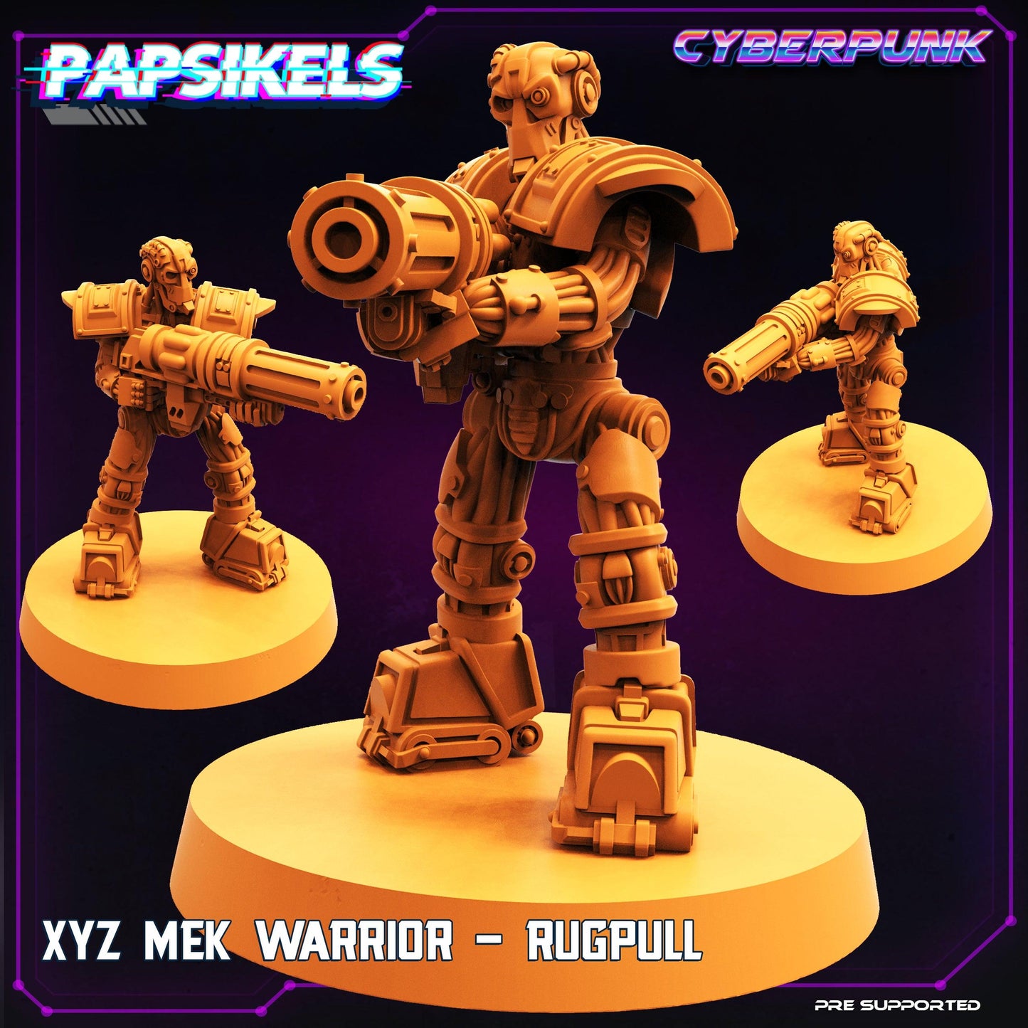 3D Printed Papsikels Cyberpunk Sci-Fi XYZ Mek Warrior Set - 28mm 32mm - 3D Printing Boss