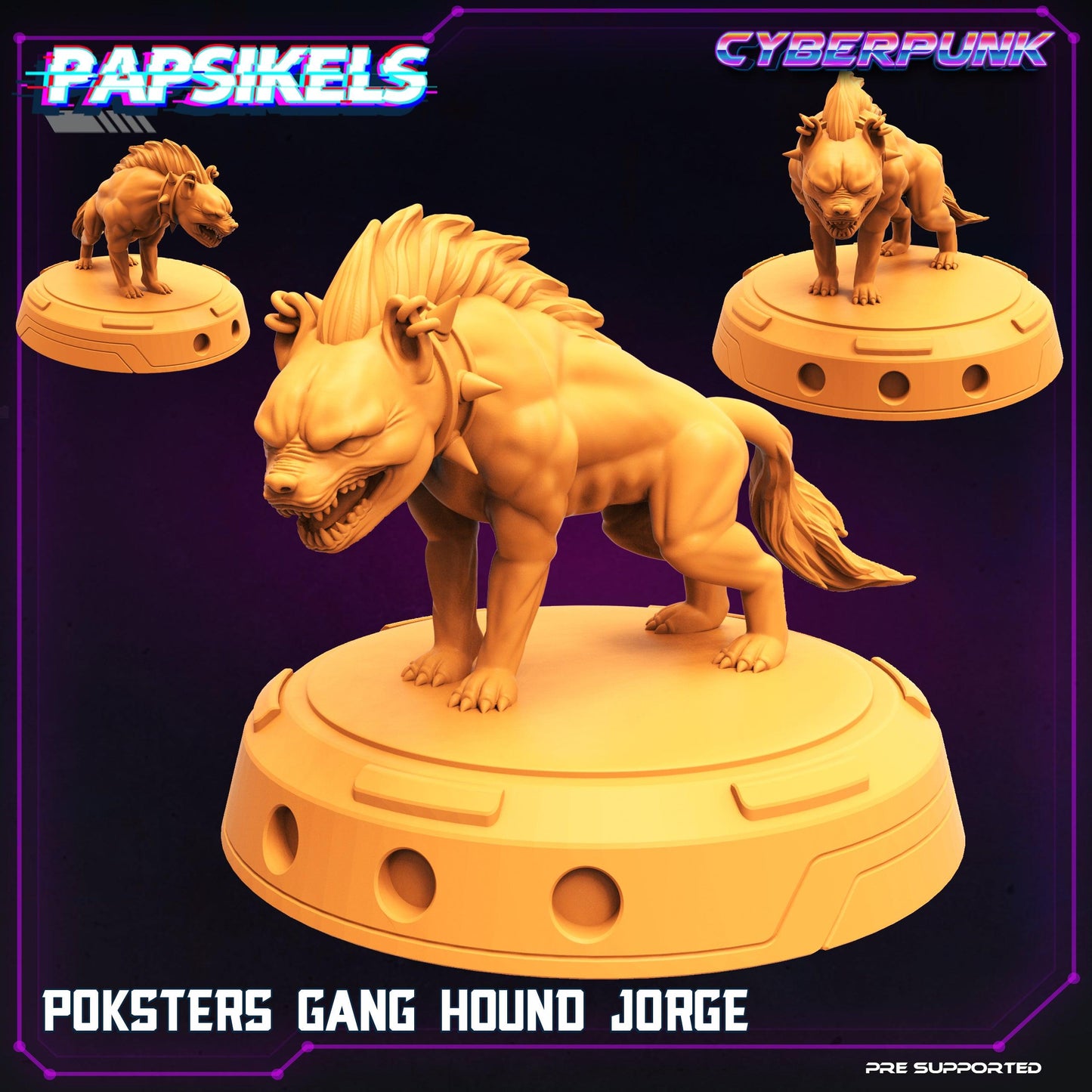3D Printed Papsikels Cyberpunk The Corpo World Poksters Gang Hound Set - 28mm 32mm - 3D Printing Boss