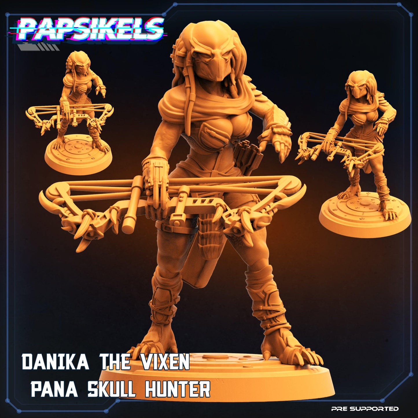 3D Printed Papsikels Cyberpunk Vixen Pana Skull Hunter Danika - 28mm 32mm - 3D Printing Boss