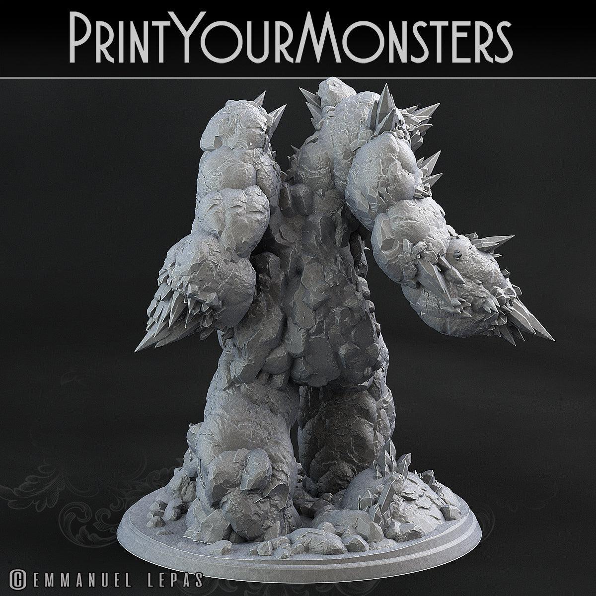 3D Printed Print Your Monsters Amethyst Golem - Total Golems 28mm - 32mm D&D Wargaming - 3D Printing Boss