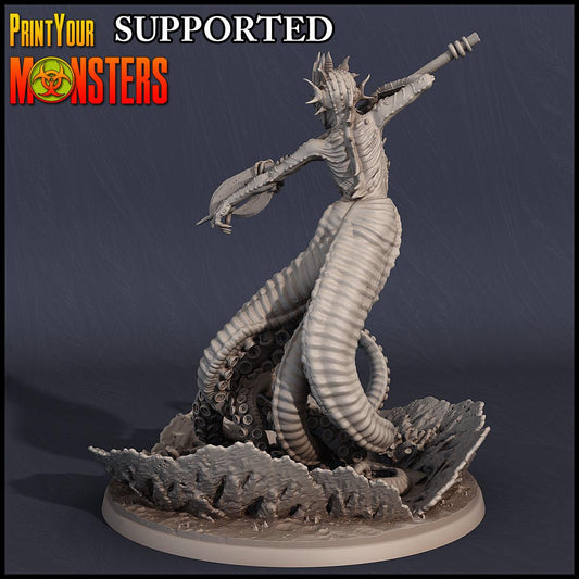 3D Printed Print Your Monsters Cecaelia Sanctum Priestess Dark Water Sanctum 28mm - 32mm D&D Wargaming - 3D Printing Boss