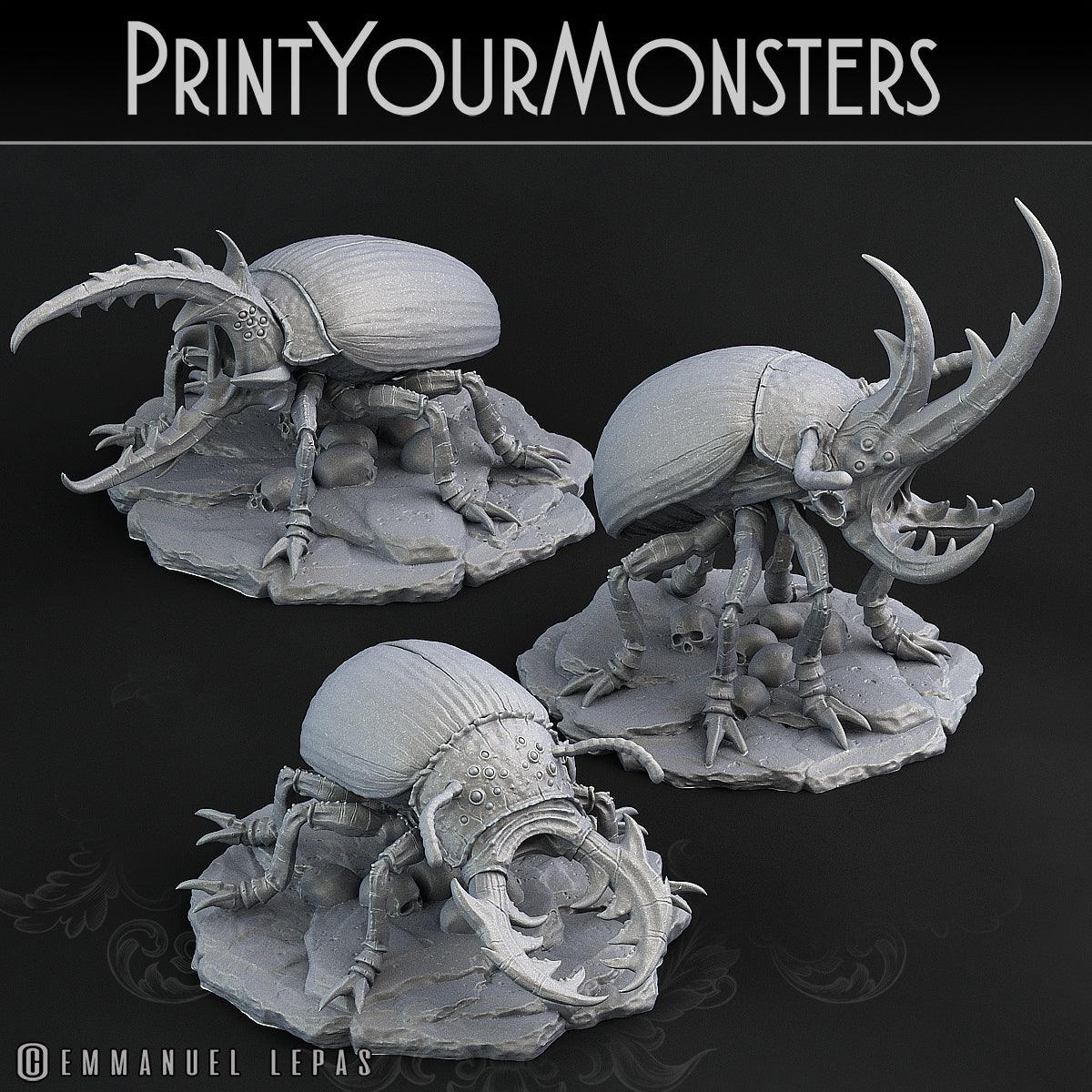 3D Printed Print Your Monsters Giant Beetles Total Insects 28mm - 32mm D&D Wargaming - 3D Printing Boss