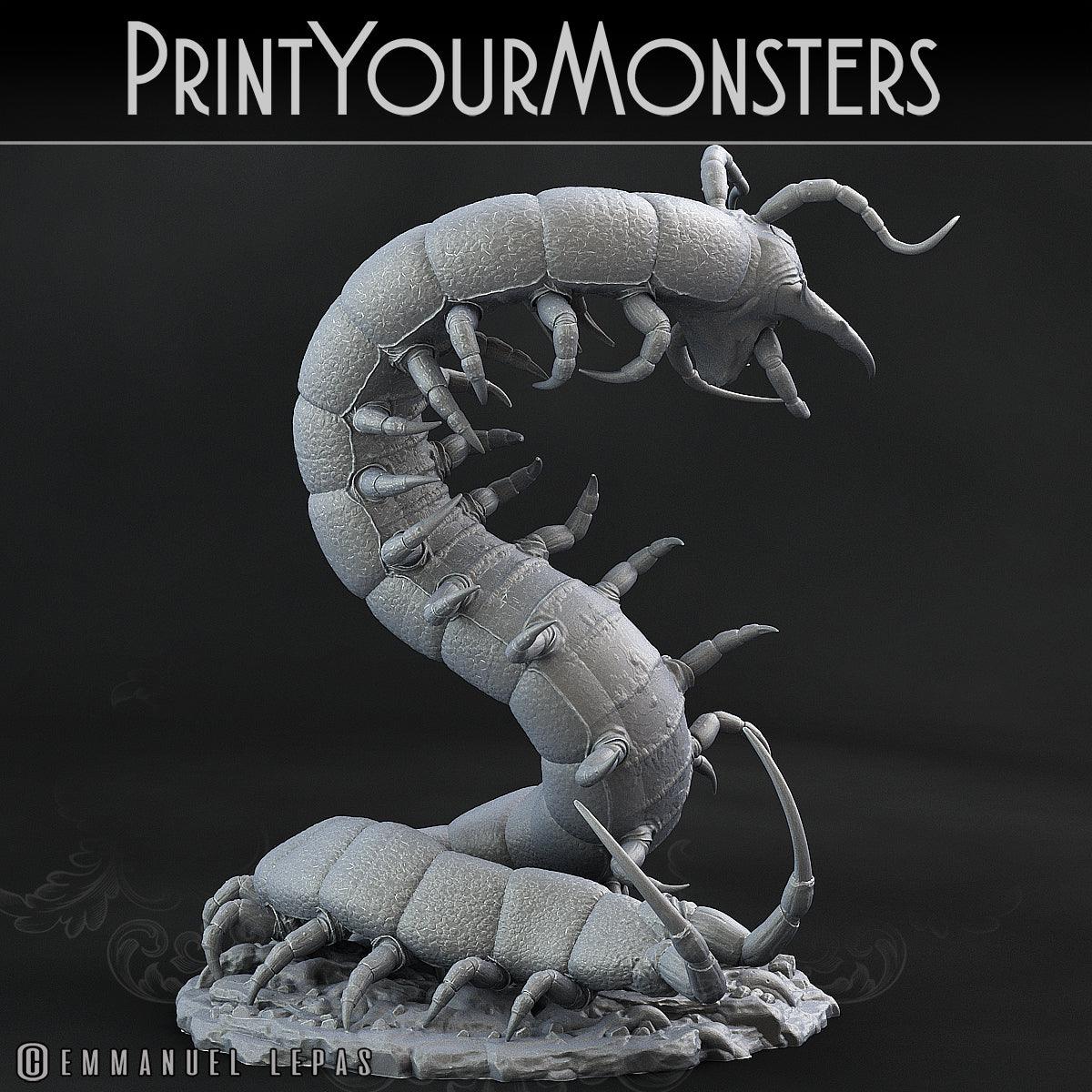 3D Printed Print Your Monsters Giant Centipede Total Insects 28mm - 32mm D&D Wargaming - 3D Printing Boss