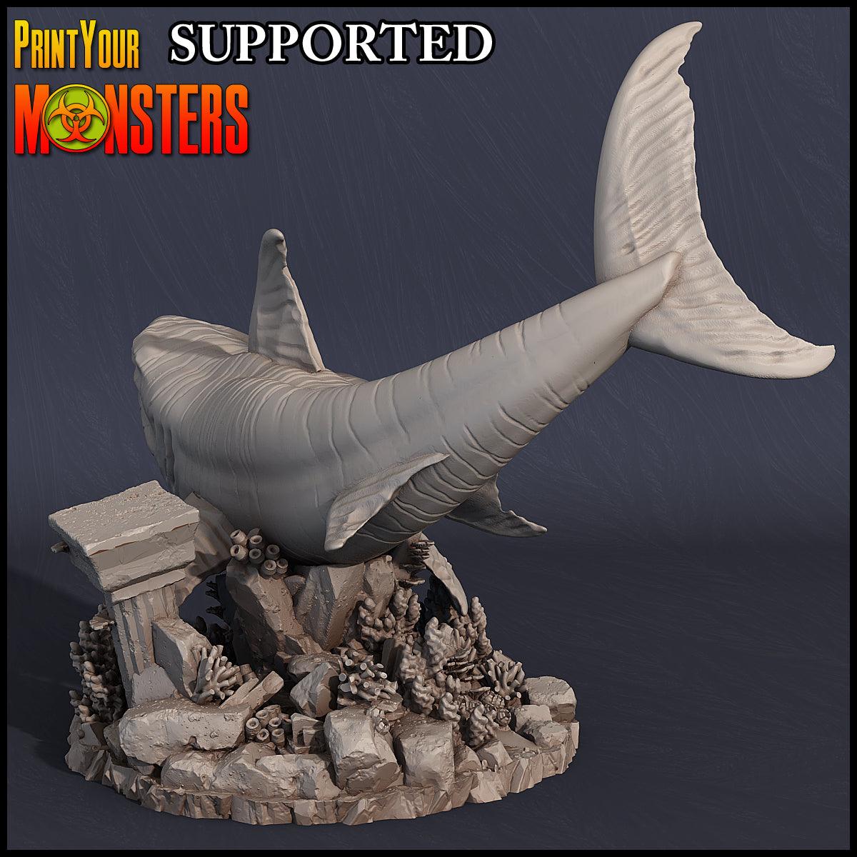3D Printed Print Your Monsters Great White Shark Rider Dark Water Sanctum 28mm - 32mm D&D Wargaming - 3D Printing Boss