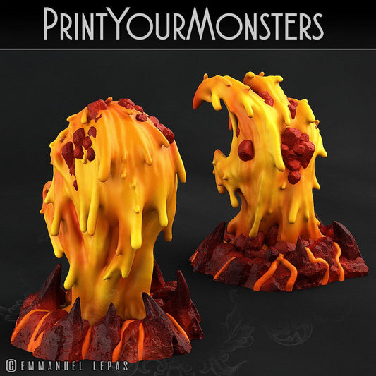 3D Printed Print Your Monsters Infernal Magma Skull and Hand 28mm - 32mm D&D Wargaming - 3D Printing Boss