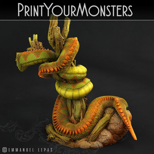 3D Printed Print Your Monsters Legendary Rattlesnake Total Serpents 28mm - 32mm D&D Wargaming - 3D Printing Boss