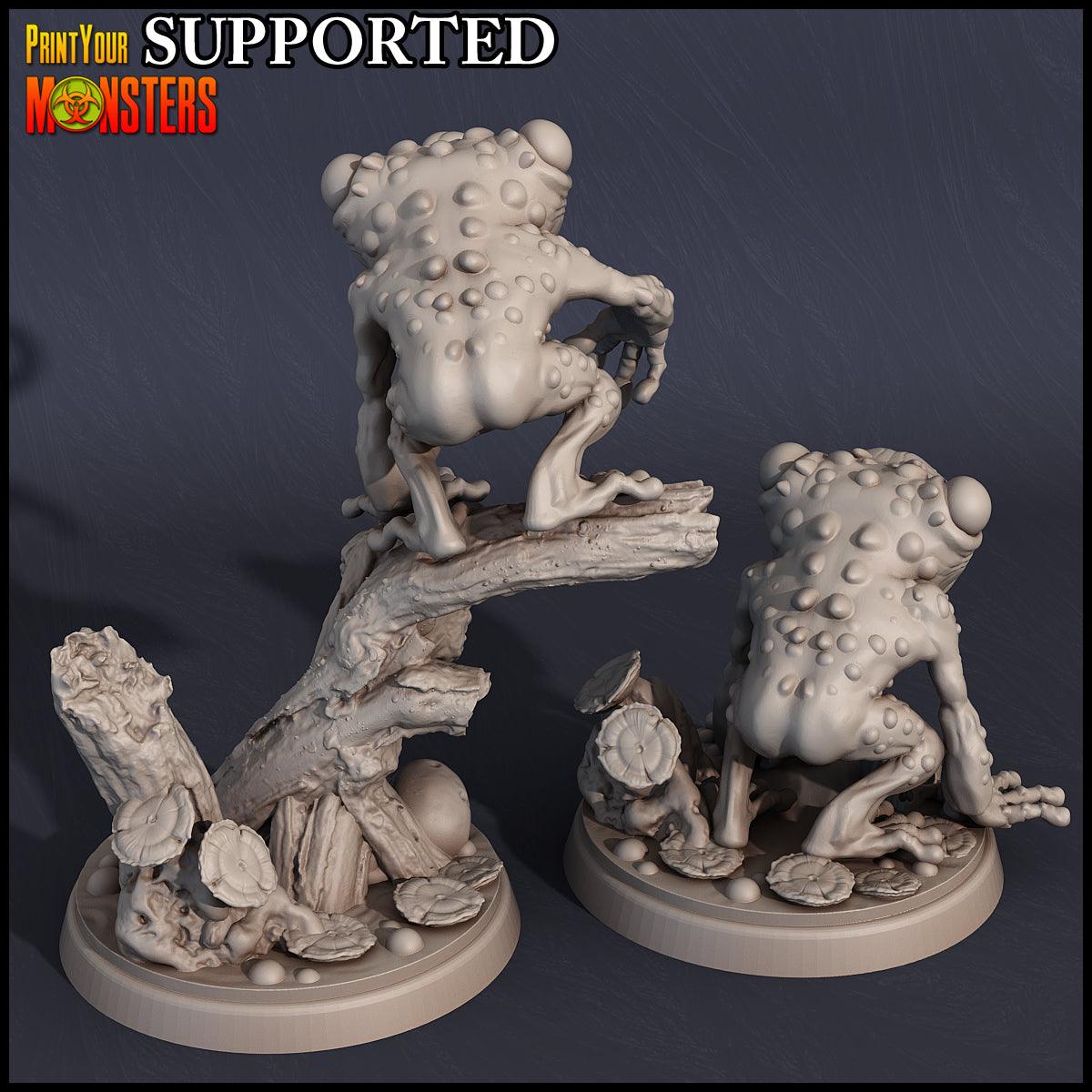 3D Printed Print Your Monsters Small Frog Set Swamp Invasion 28mm - 32mm D&D Wargaming - 3D Printing Boss