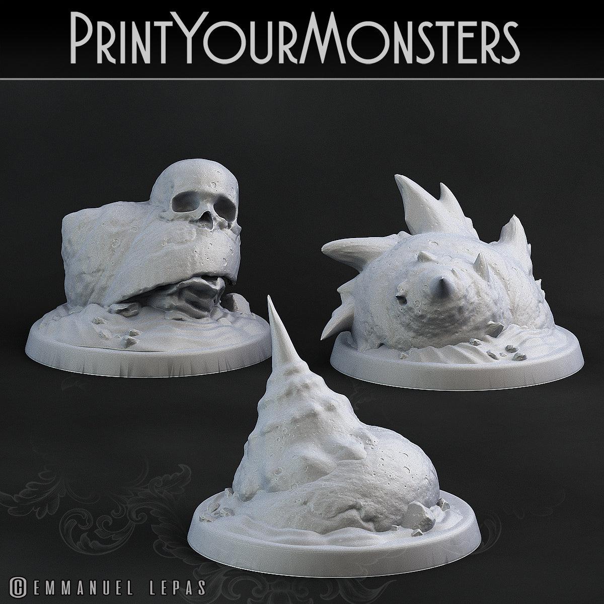 3D Printed Print Your Monsters Snails Lurkers of the Deep 28mm - 32mm D&D Wargaming - 3D Printing Boss