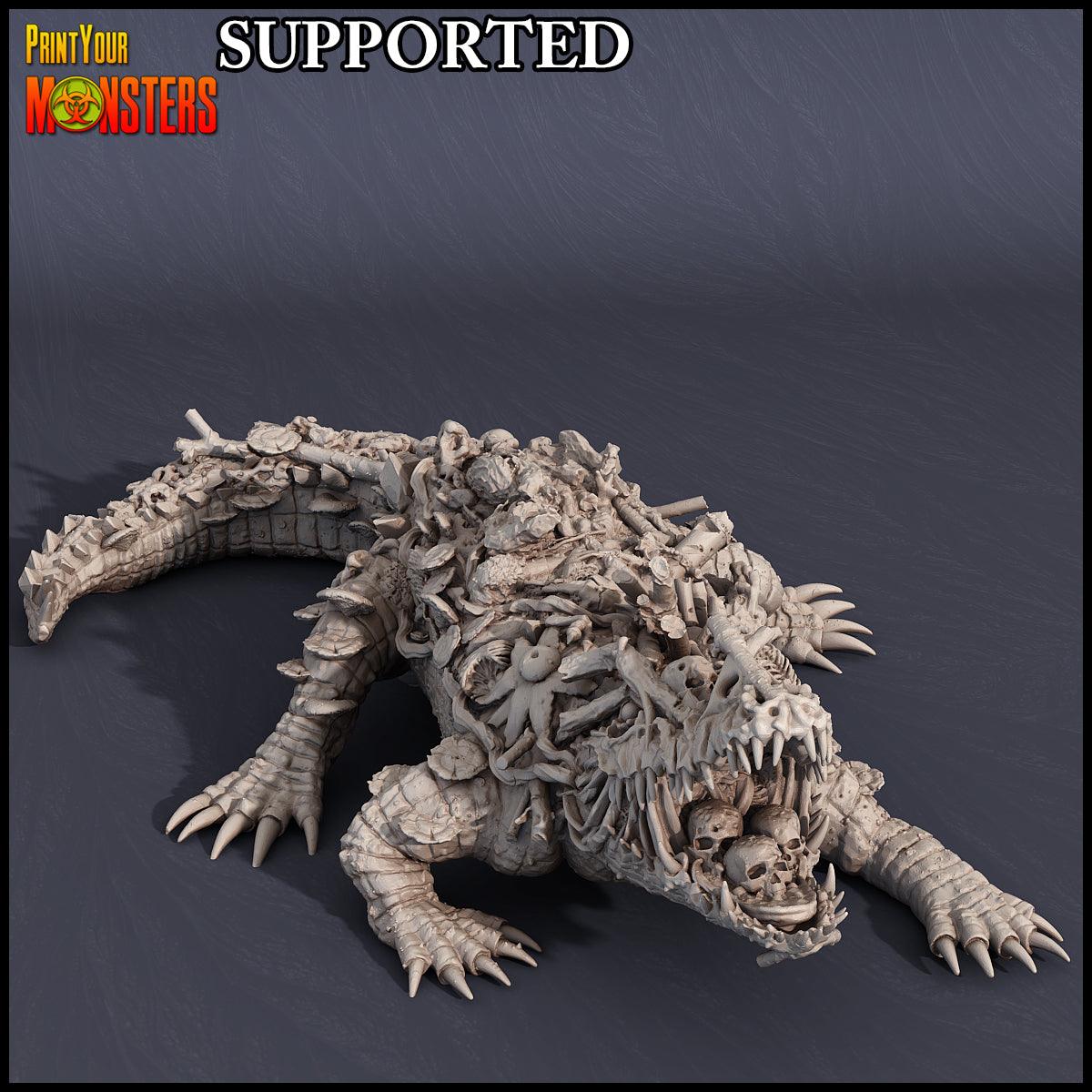 3D Printed Print Your Monsters Swamp Crocodile Alligator Swamp Invasion 28mm - 32mm D&D Wargaming - 3D Printing Boss
