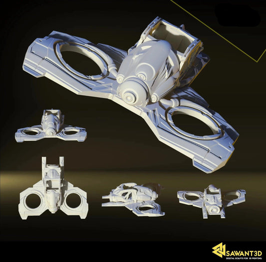 3D Printed SAWANT3D Space Speeder Spaceship 28 32mm Ragnarok d&d - 3D Printing Boss