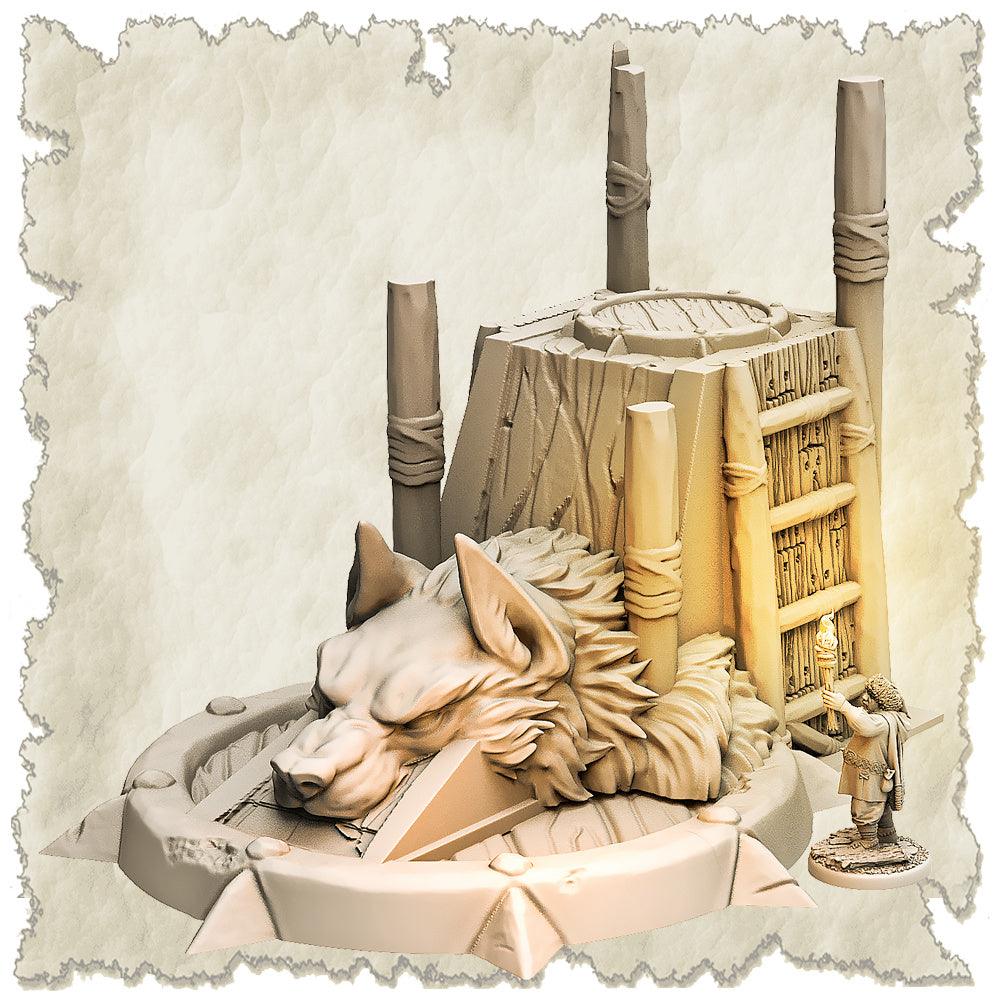3D Printed SAWANT3D Wolf Landing Tower 28 32mm Ragnarok d&d - 3D Printing Boss