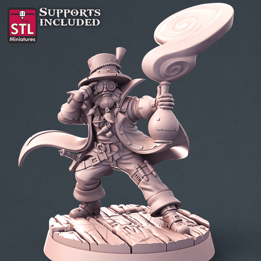 3D Printed STL Miniatures Alchemist Set 28mm - 32mm War Gaming D&D - 3D Printing Boss
