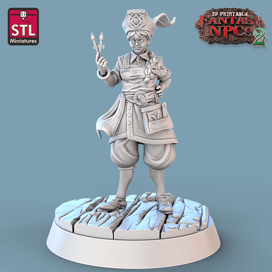3D Printed STL Miniatures Cartographers Set Fantasy NPC 2 | 28 - 32mm War Gaming D&D - 3D Printing Boss