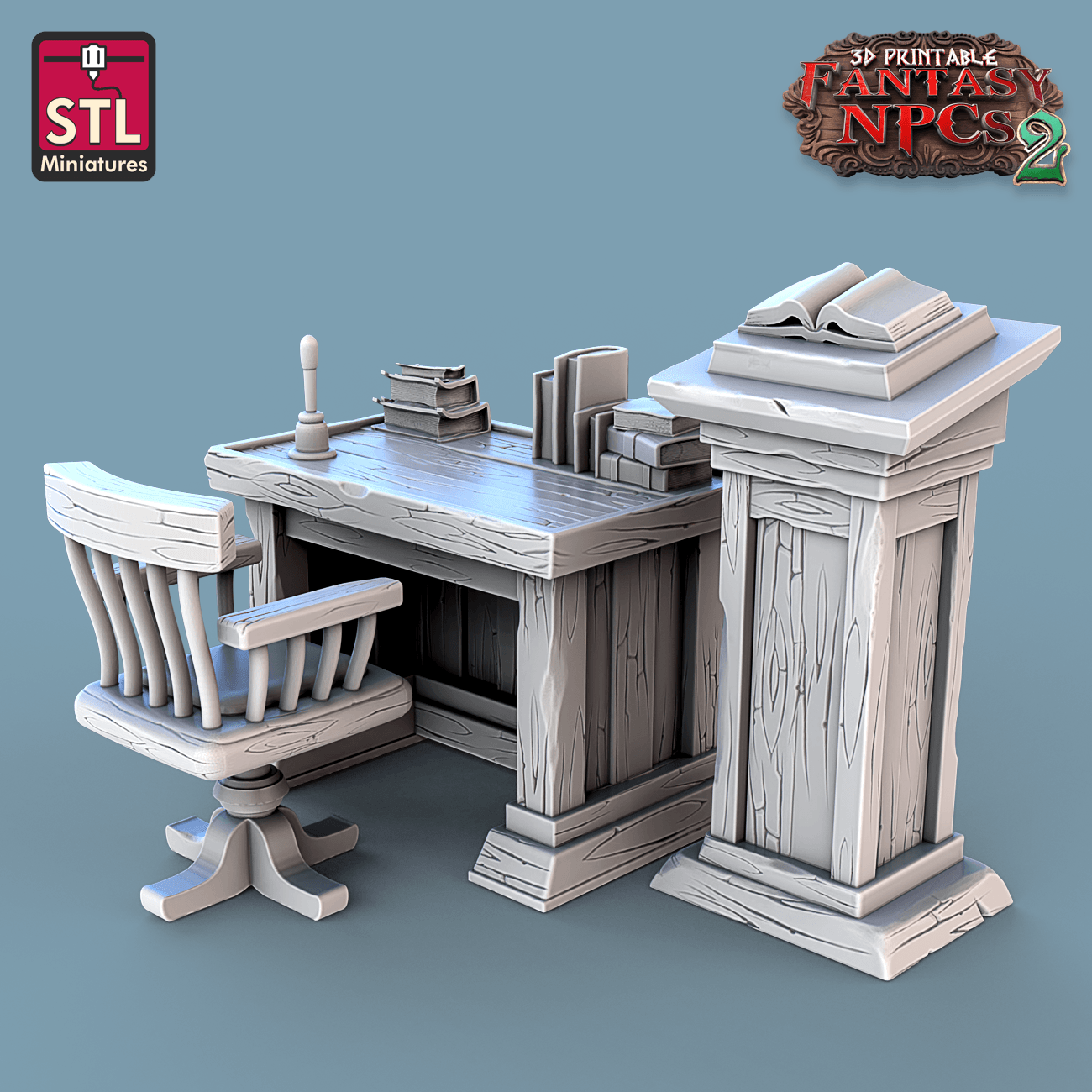 3D Printed STL Miniatures Classroom Set Fantasy NPC 2 | 28 - 32mm War Gaming D&D - 3D Printing Boss
