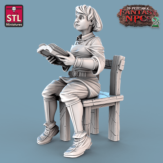 3D Printed STL Miniatures Classroom Set Fantasy NPC 2 | 28 - 32mm War Gaming D&D - 3D Printing Boss