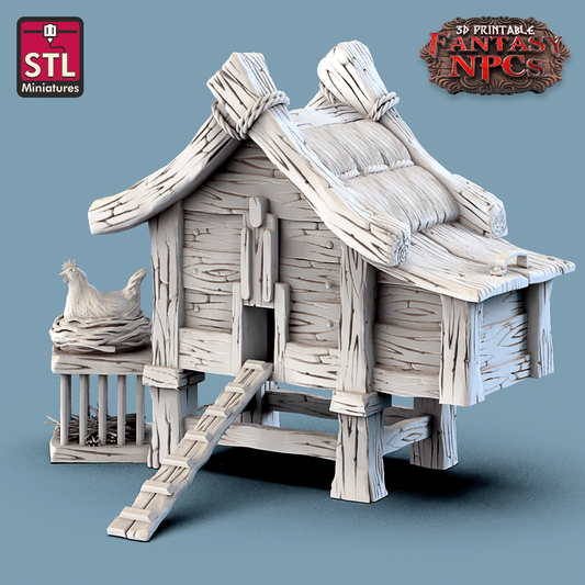 3D Printed STL Miniatures Farmer Set Fantasy NPC 28mm - 32mm War Gaming D&D - 3D Printing Boss