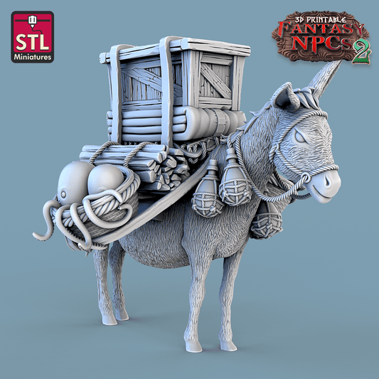 3D Printed STL Miniatures Fish Vendor Set Fantasy NPC 2 | 28 - 32mm War Gaming D&D - 3D Printing Boss