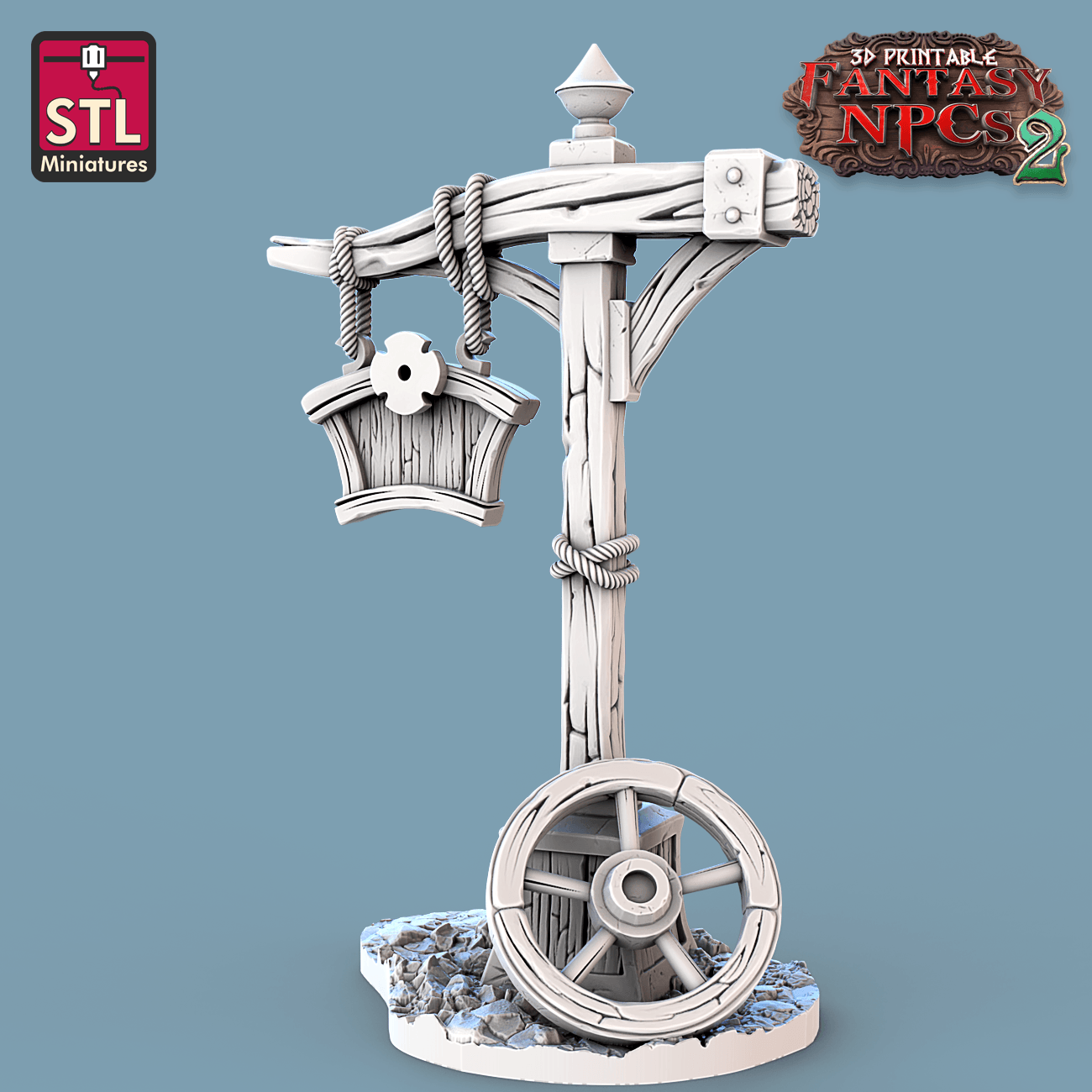 3D Printed STL Miniatures Florist Set Fantasy NPC 2 | 28 - 32mm War Gaming D&D - 3D Printing Boss