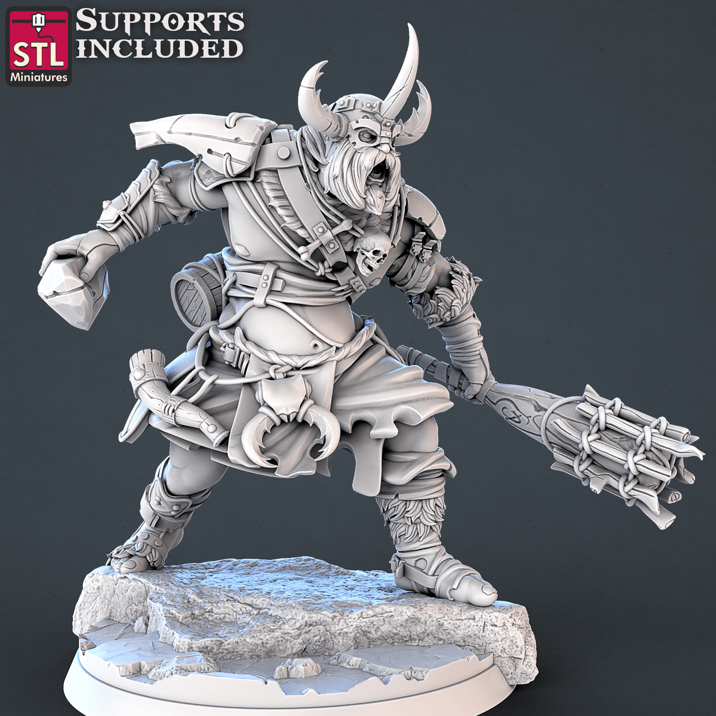 3D Printed STL Miniatures Frost Giants Set | 28 - 32mm War Gaming D&D - 3D Printing Boss