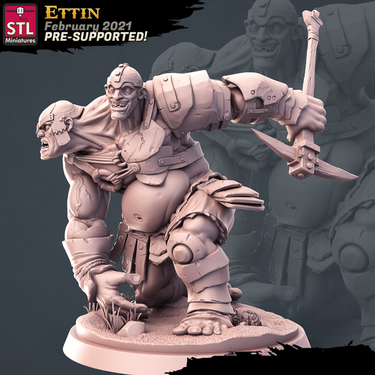 3D Printed STL Miniatures Giants Set 28mm - 32mm War Gaming D&D - 3D Printing Boss