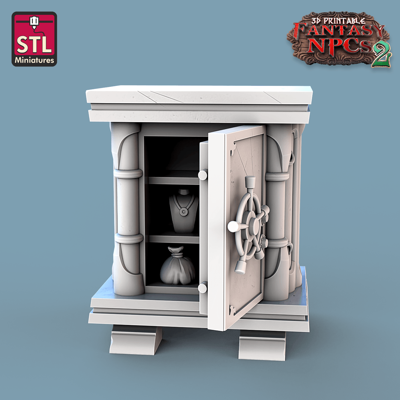 3D Printed STL Miniatures Jewelers Set Fantasy NPC 2 | 28 - 32mm War Gaming D&D - 3D Printing Boss
