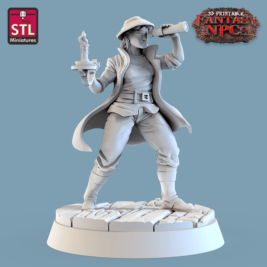 3D Printed STL Miniatures Lighthouse Keeper Set Fantasy NPC 28mm - 32mm War Gaming D&D - 3D Printing Boss