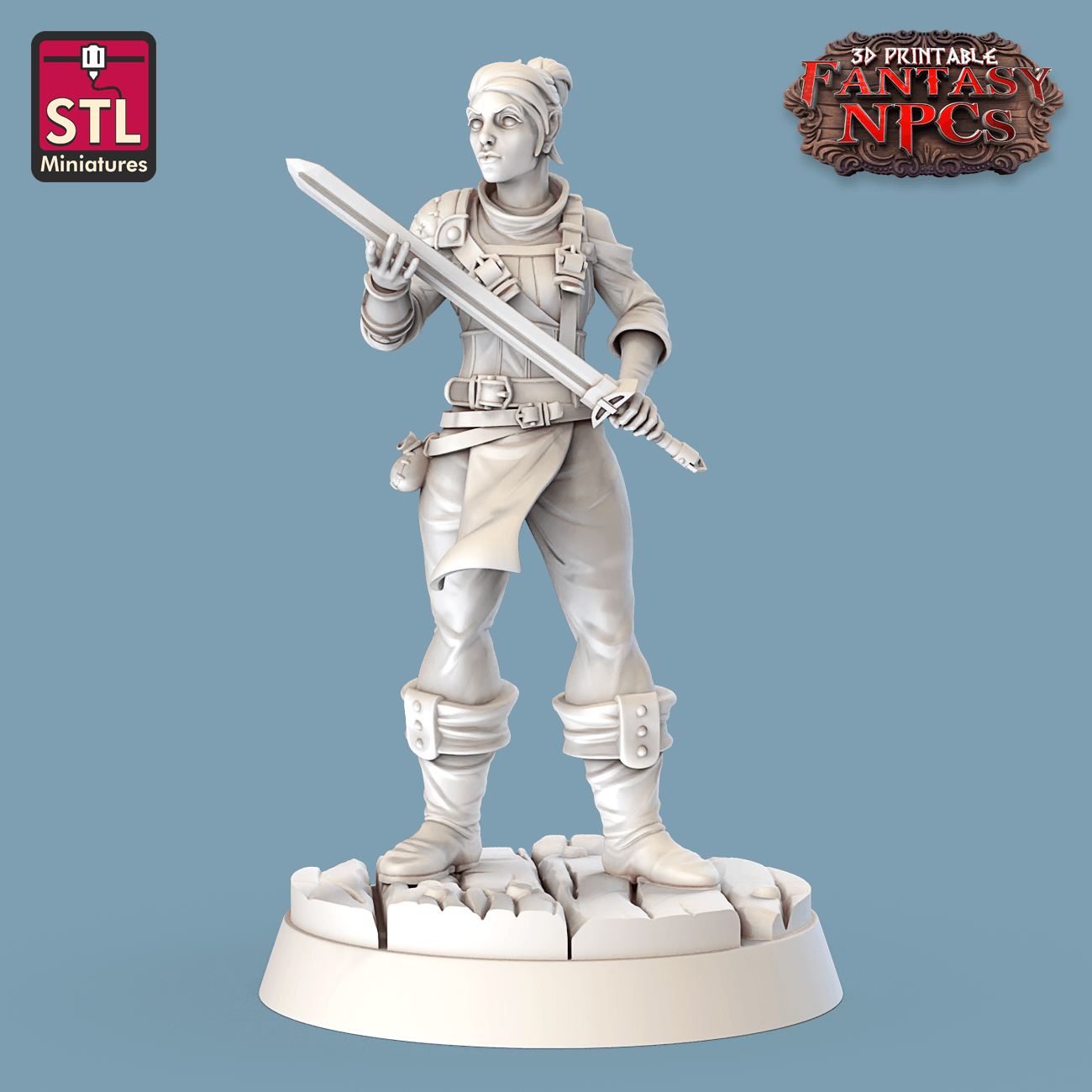 3D Printed STL Miniatures SG4 Individual Characters Set Fantasy NPC 28mm - 32mm War Gaming D&D - 3D Printing Boss