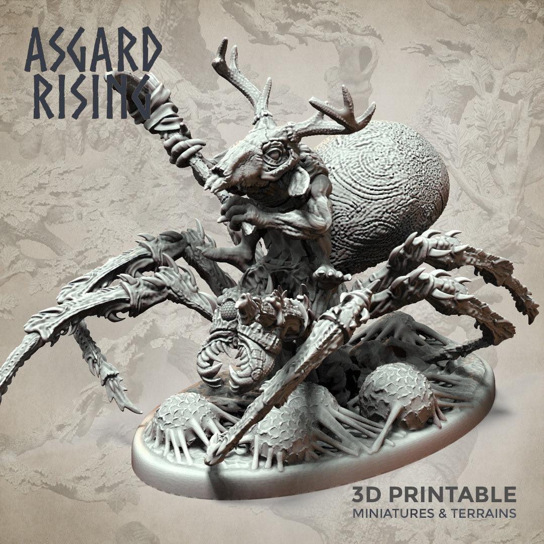 Charming Terrain 3D printed terrain Goblin Spider Rider 9 3D Printed Asgard Rising Goblin Spiders Riders Set 32mm Ragnarok D&D
