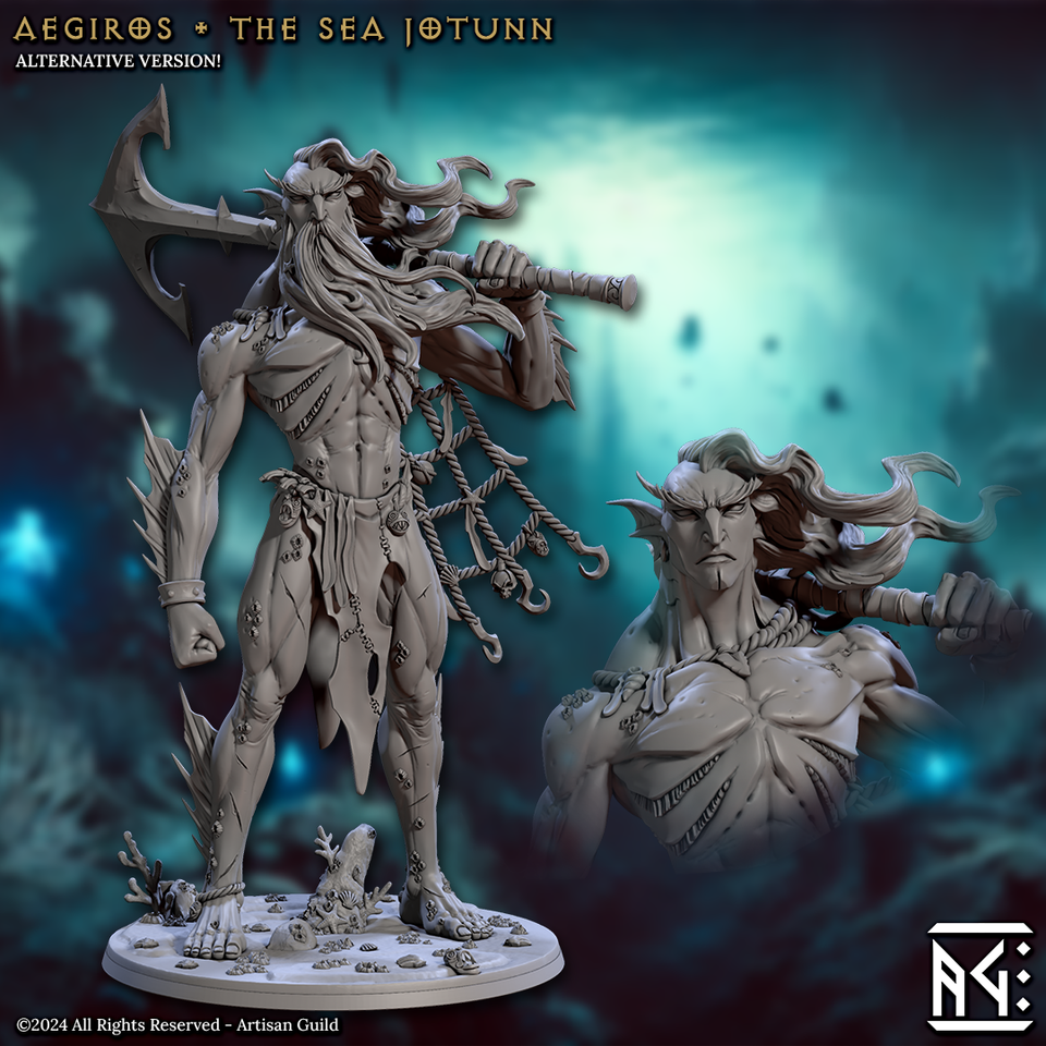 3D Printed Artisan Guild Aegiros the Sea Jotunn Mirmidons of the Death Tide 28mm 32mm