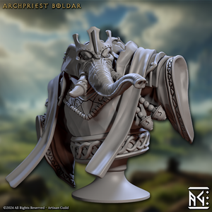 3D Printed Artisan Guild Elephorim Ivory Sentinel Bust Set 28mm 32mm