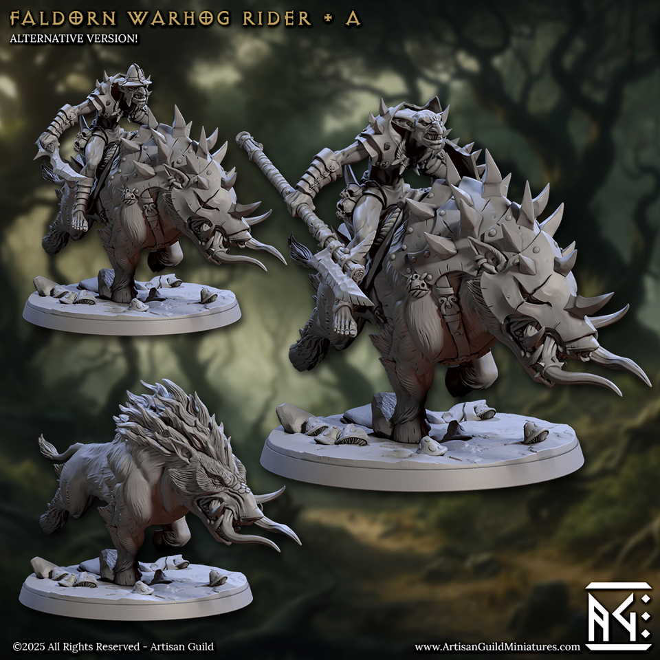 3D Printed Artisan Guild Faldorn Warhogs Riders Set Faldorn Hobgoblin Set 28mm 32mm