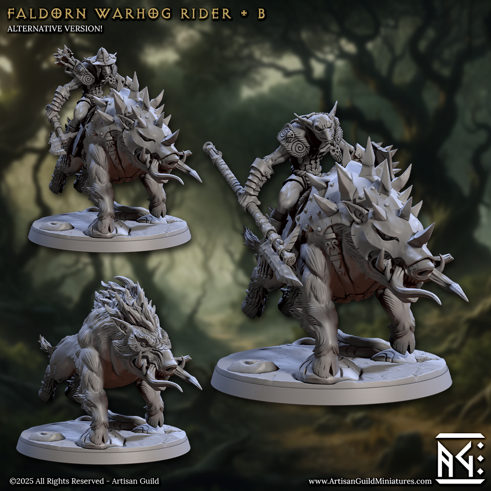 3D Printed Artisan Guild Faldorn Warhogs Riders Set Faldorn Hobgoblin Set 28mm 32mm