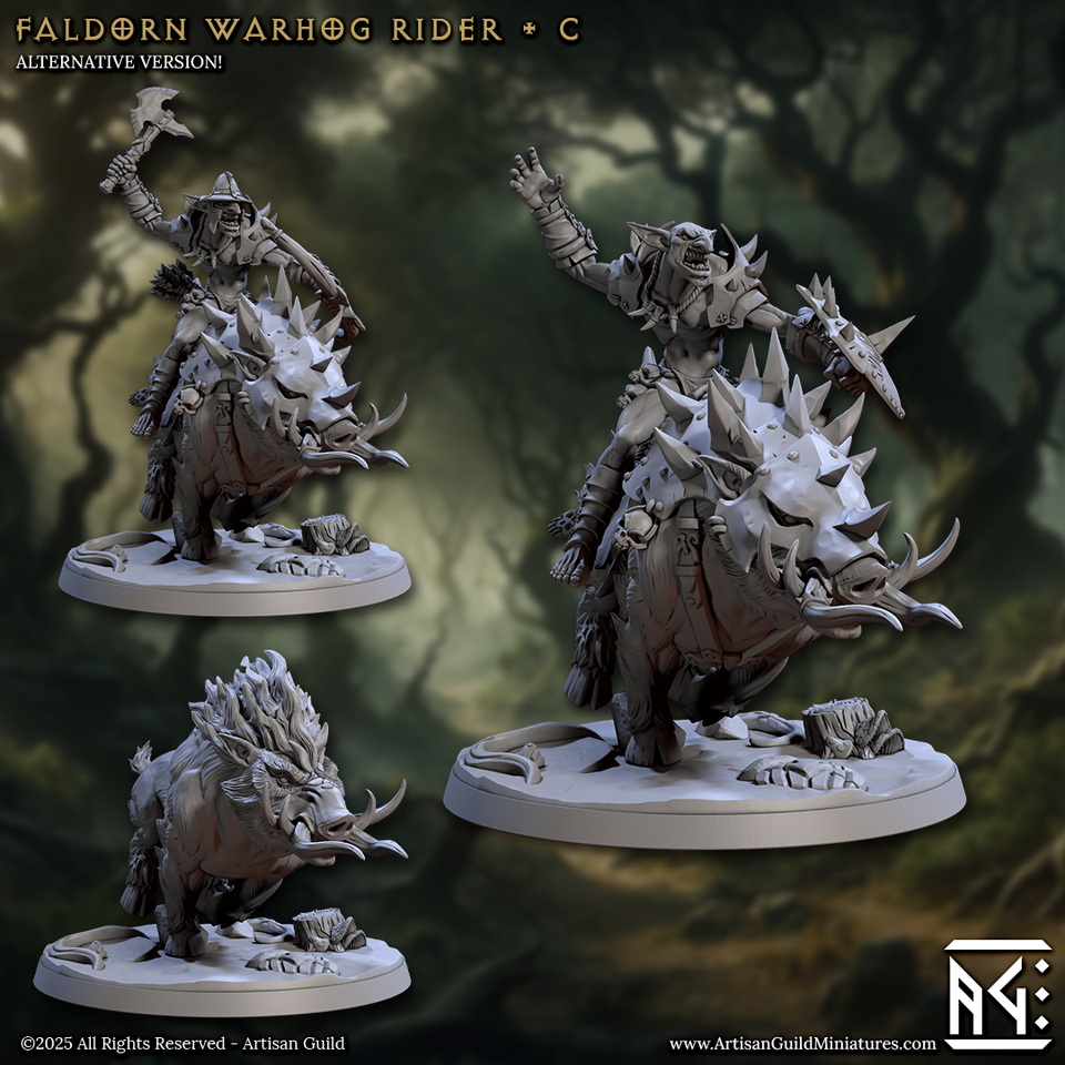 3D Printed Artisan Guild Faldorn Warhogs Riders Set Faldorn Hobgoblin Set 28mm 32mm