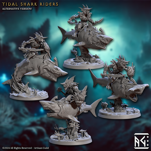 3D Printed Artisan Guild Tidal Sharks Riders Mirmidons of the Death Tide 28mm 32mm