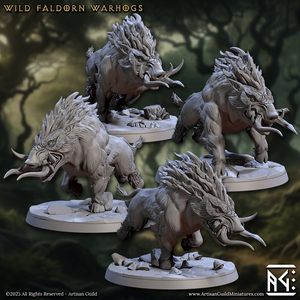 3D Printed Artisan Guild Faldorn Warhogs Riders Set Faldorn Hobgoblin Set 28mm 32mm