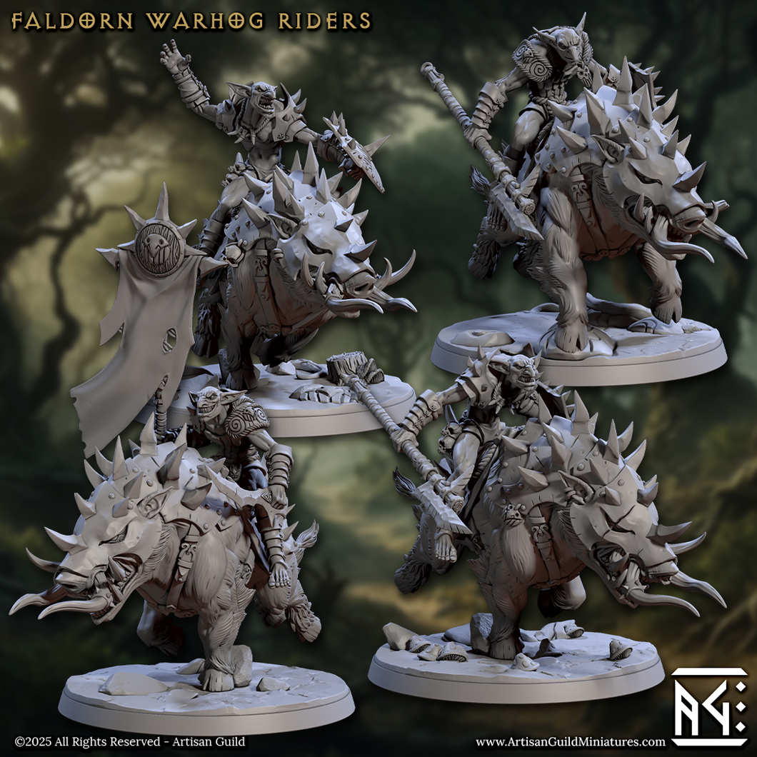 3D Printed Artisan Guild Faldorn Warhogs Riders Set Faldorn Hobgoblin Set 28mm 32mm