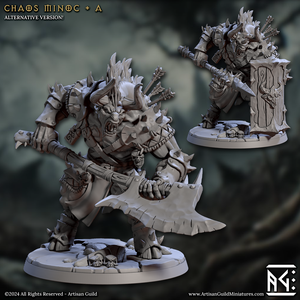 3D Printed Artisan Guild Chaos Minoc Set Rise of the Beastmen Set 28mm 32mm
