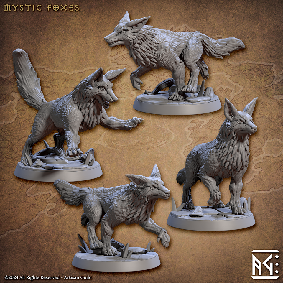 3D Printed Artisan Guild Lurikeens Fox Riders Deeproot Lurikeen Set 28mm 32mm