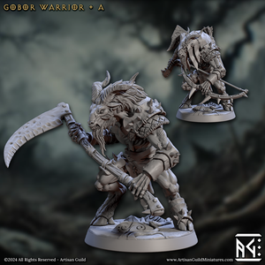 3D Printed Artisan Guild Gobor Warriors Set Rise of the Beastmen Set 28mm 32mm