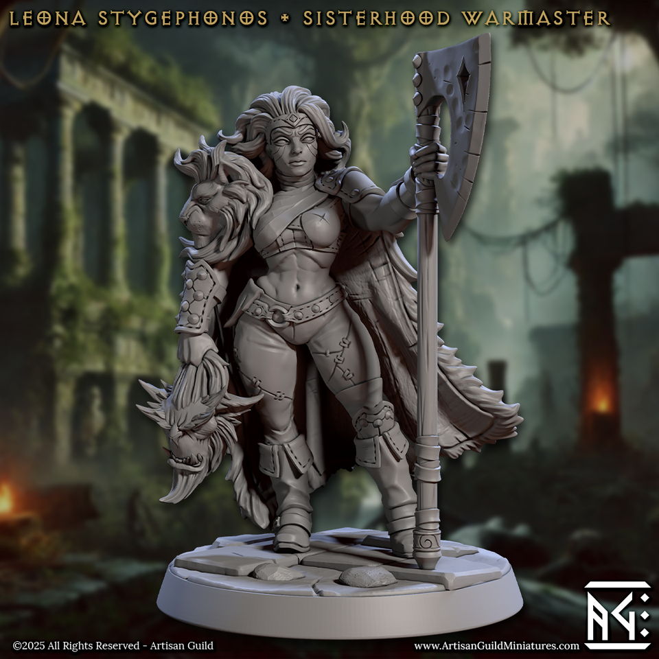 3D Printed Artisan Guild Leona Stygephonos Sisterhood Warmaster Veiled Sisterhood Set 28mm 32mm