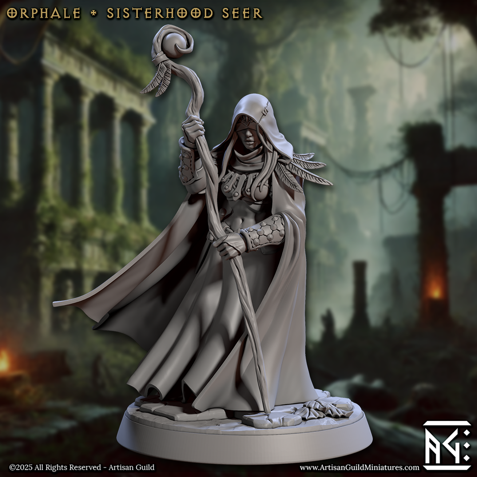 3D Printed Artisan Guild Orphale Sisterhood Seer Veiled Sisterhood Set 28mm 32mm