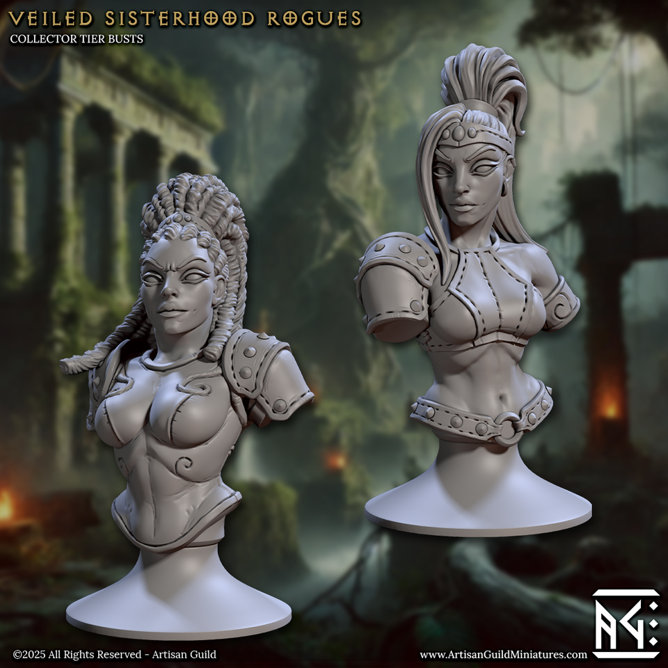 3D Printed Artisan Guild Veiled Sisterhood Bust Set 28mm 32mm