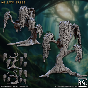 3D Printed Artisan Guild Modular Willow Trees Barkwraith Spriggans Set 28mm 32mm