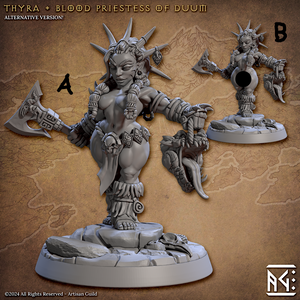 3D Printed Artisan Guild Thyra Blood Priestess of Duum Dwarf Berserkers Set 28mm 32mm