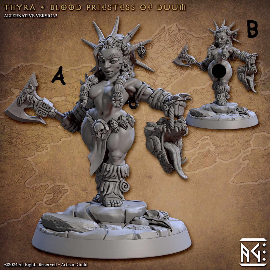 3D Printed Artisan Guild Thyra Blood Priestess of Duum Dwarf Berserkers Set 28mm 32mm