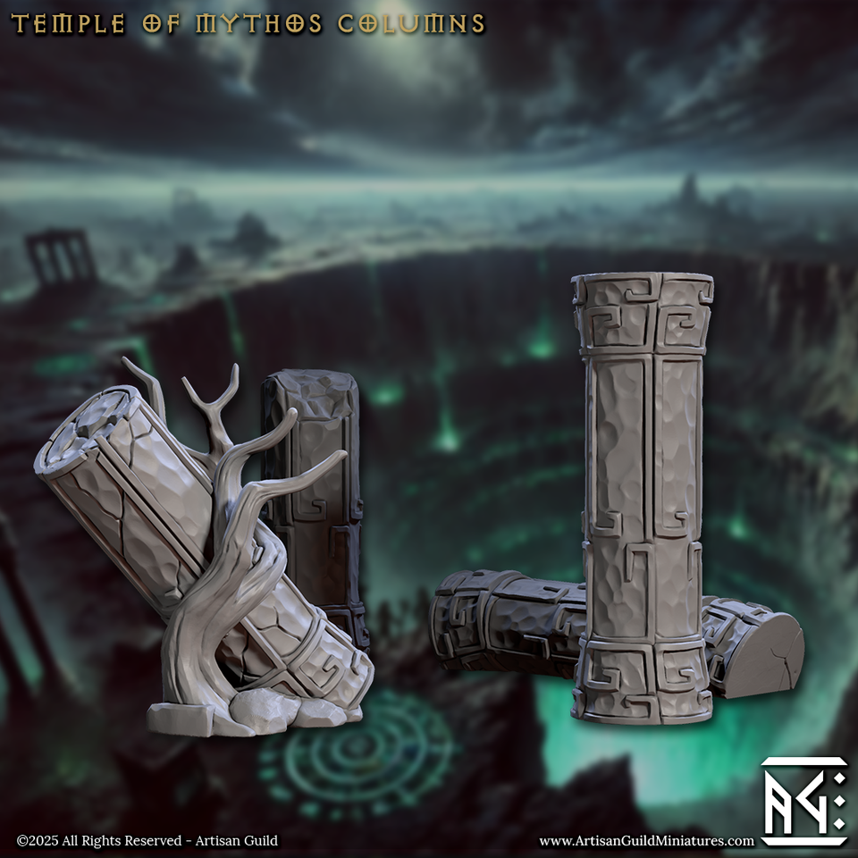 3D Printed Artisan Guild Temple of Mythos Columns Descent into the Hive of the All Seeing 28mm 32mm