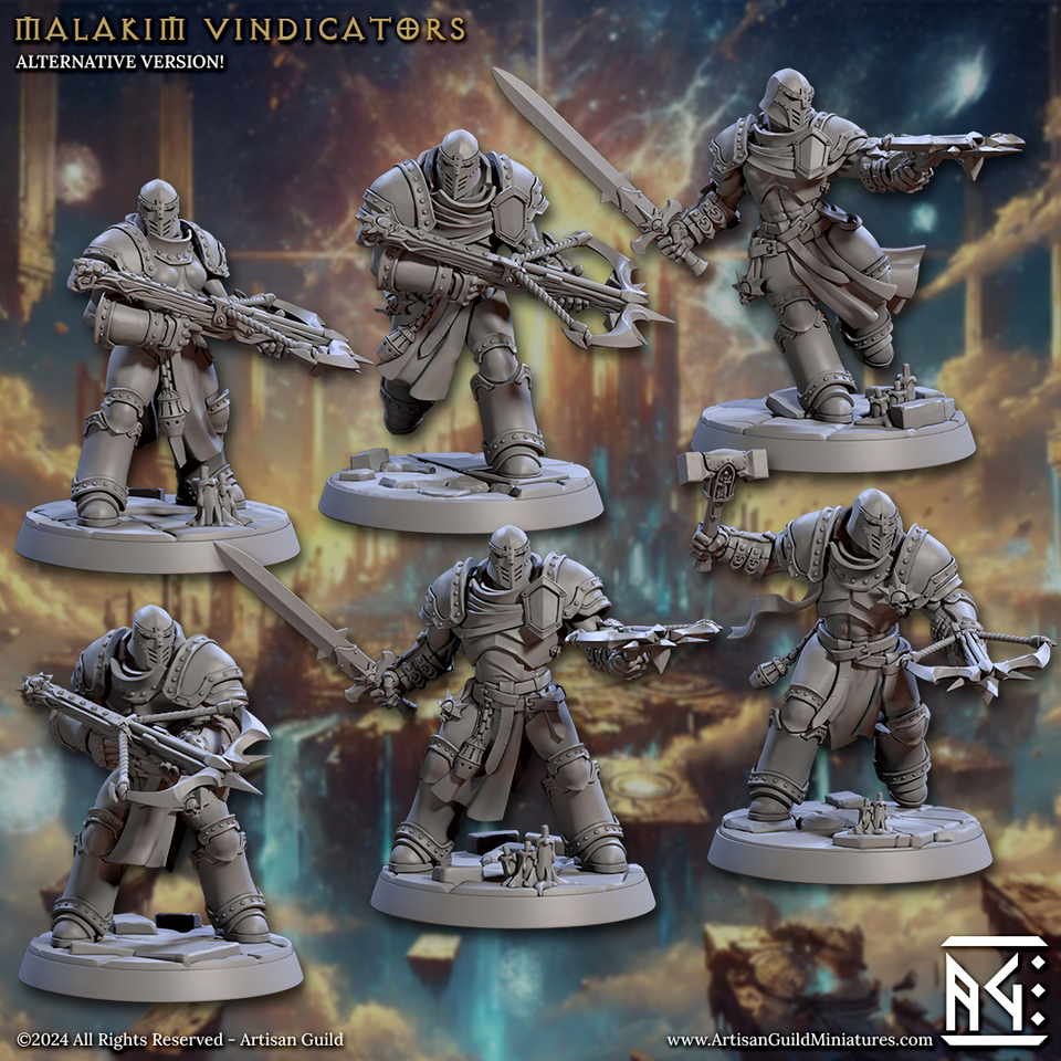 3D Printed Artisan Guild Malakim Vindicators Wrath of the Malakim Set 28mm 32mm